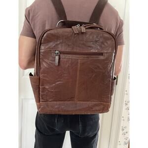 Jack George’s Leather Backpack, Many Compartments, Great For Work Or Travel